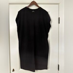 Black Velvet Jersey Knit Dress